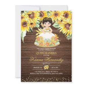 Rustic Sunflower Mexican Girl Mis Quince Invitatio