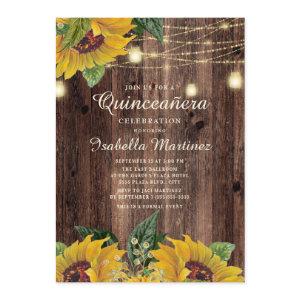 Rustic Sunflower String Light Surprise Quinceanera