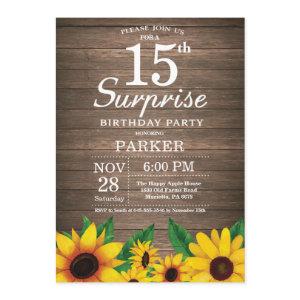 Rustic Sunflower Surprise 15th Birthday