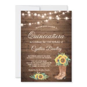 Rustic Sunflowers Boots Quinceañera 15th Birthday