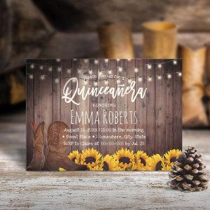 Rustic Sunflowers Cowgirl Quinceanera Birthday