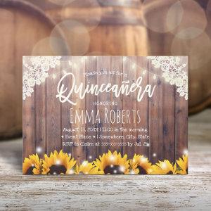 Rustic Sunflowers & String Lights Quinceanera