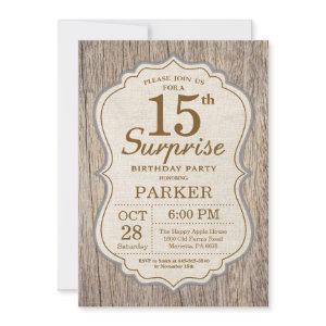 Rustic Surprise 15th Birthday  Wood