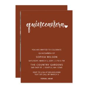 Rustic Terracotta Simple Script Quinceanera Photo
