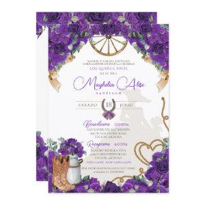 Rustic Violet Purple Western Charro Quinceañera