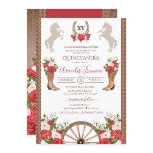 Rustic Western Ranch Red Cowgirl/Charra Quinceanos