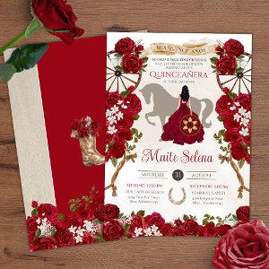 Rustic Western - Red Rose - Charro Quinceanera