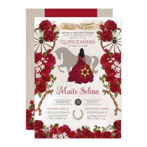 Rustic Western Red Roses Floral Charro Quinceanera
