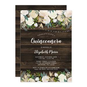 Rustic White Floral String Lights Quinceanera