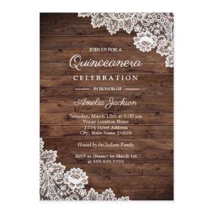 Rustic Wood Lace Quinceanera