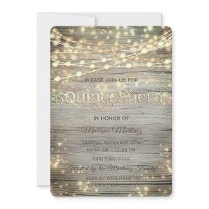 Rustic wood String lights gold sparkle