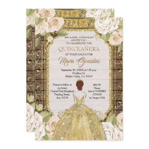 Rustic Wood White Flowers Quinceanera Birthday