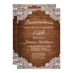 Rustic Wood & White Lace Tiara Quinceañera