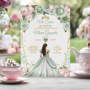 Sage Green Pink Mis Quince 15 Anos Crown