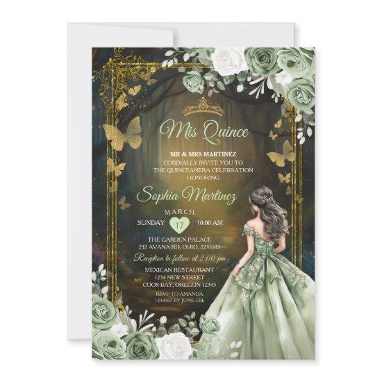 Sage Green Princess Quinceañera