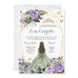 Sage Green Purple Lilac Princess Quinceañera
