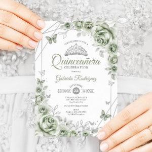 Sage Green Quinceanera Floral
