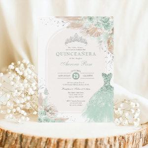 Sage Green Silver Quinceañera Boho 15th Birthday