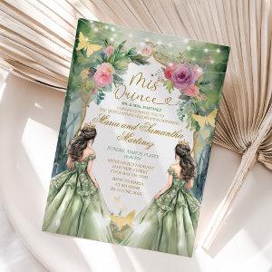 Sage Green Twin Royal Princess Forest Quinceañera