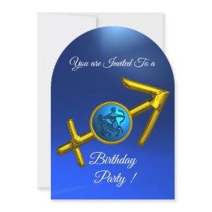 SAGITTARIUS Gold Aqua Blue Zodiac Birthday Party