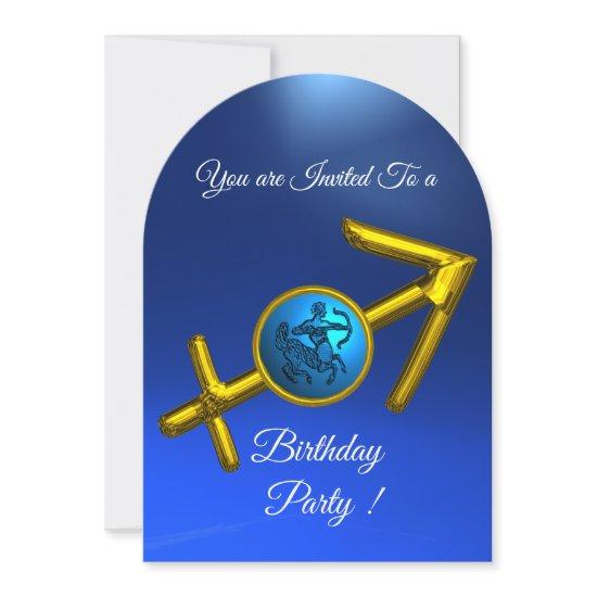 SAGITTARIUS Gold Aqua Blue Zodiac Birthday Party