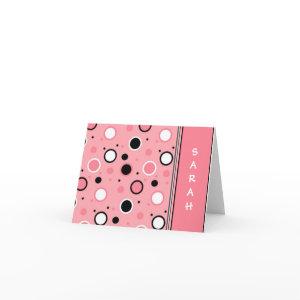 Sassy Pink Polka Dot Personalized Notecards