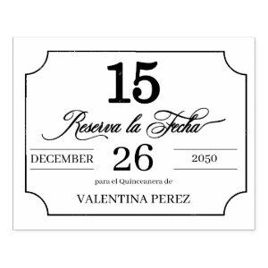 Save the Date in Spanish Language for Quinceanera Rubber Stamp