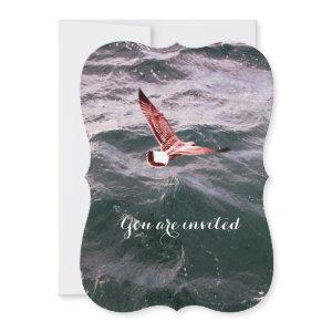 SEAGULL FLYING OVER THE WAVES BEACH WEDDING