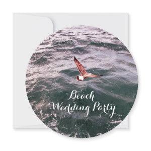 SEAGULL FLYING OVER THE WAVES BEACH WEDDING