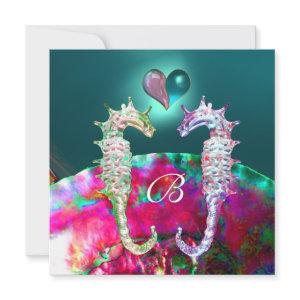 SEAHORSES IN LOVE BEACH WEDDING MONOGRAM