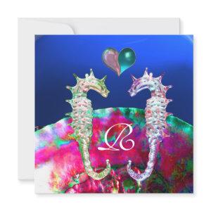 SEAHORSES IN LOVE BEACH WEDDING MONOGRAM