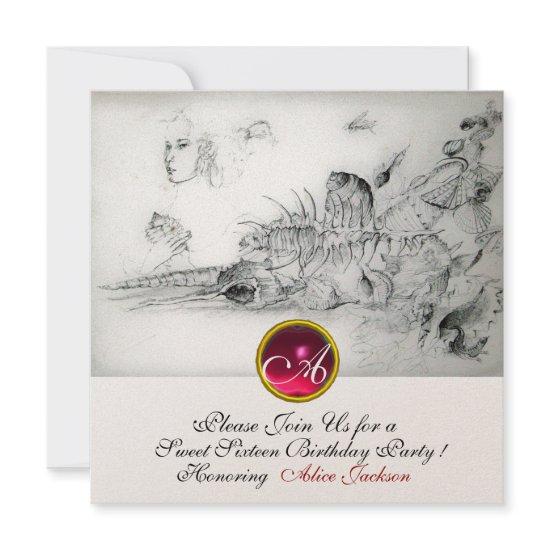 SEASHELLS SWEET 16 PARTY,Ruby Monogram Champagne