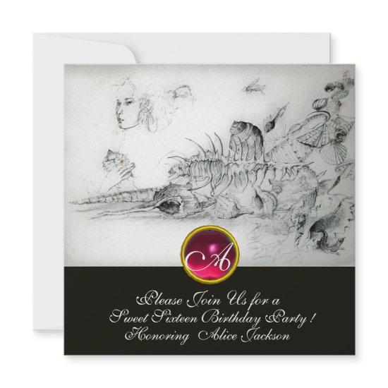 SEASHELLS SWEET SIXTEEN PARTY,Ruby Monogram Ice