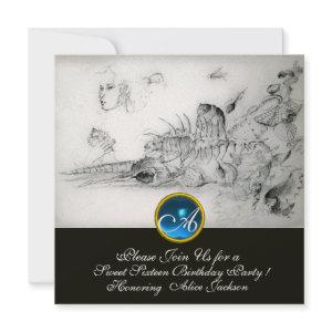 SEASHELLS SWEET SIXTEEN PARTY Sapphire Monogram