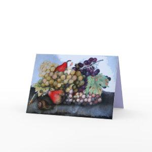 SEASON'S FRUITS 1 - GRAPES AND PEARS HOLIDAY CARD