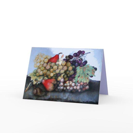 SEASON'S FRUITS 1 - GRAPES AND PEARS HOLIDAY CARD