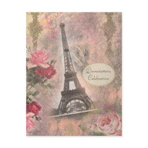 Shabby Chic Eiffel Tower & Roses Quinceanera