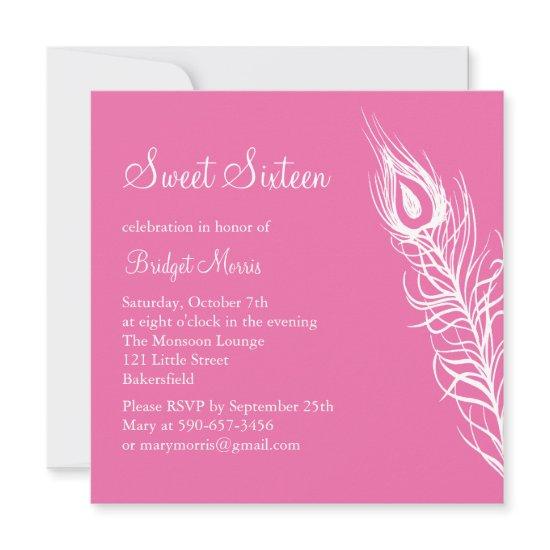 Shake Your Tail Feathers Birthday Invite (fuchsia)