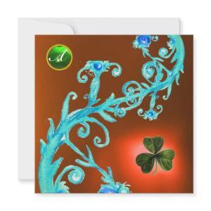SHAMROCK FLORAL ST PATRICK'S DAY PARTY MONOGRAM