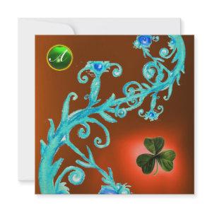 SHAMROCK FLORAL ST PATRICK'S DAY PARTY MONOGRAM