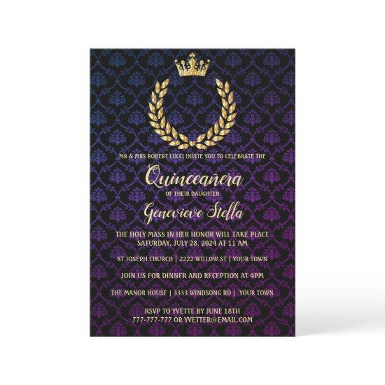 Shiny Gold Crown Quinceanera