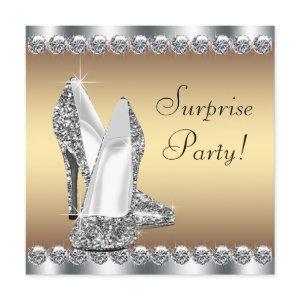 Silver and Gold Womans Surprise Birthday Party