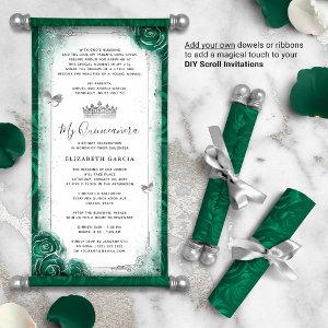 Silver and Green Quince DIY Scroll