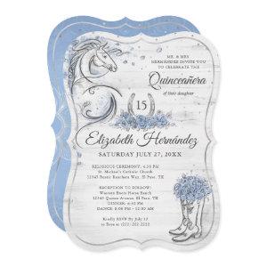 Silver and Light Blue Quince Rustic Horse Birthday