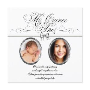 Silver Black and White Photo Quinceanera