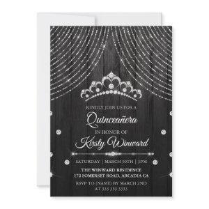 Silver Black Diamond Tiara Quinceanera