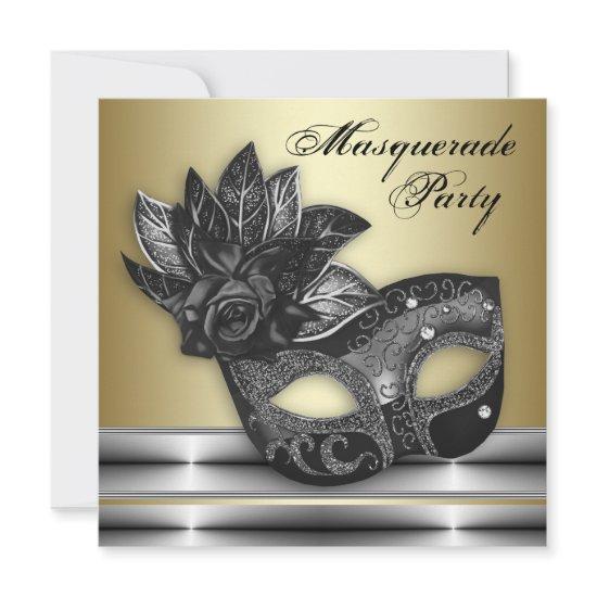 Silver Black Gold Masquerade Party