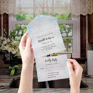 Silver blue birthday rsvp all in one