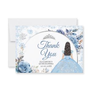 Silver Blue Winter Snowflake 15 Anos Thank You