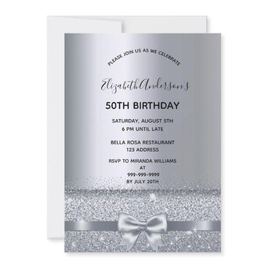 Silver bow elegant birthday